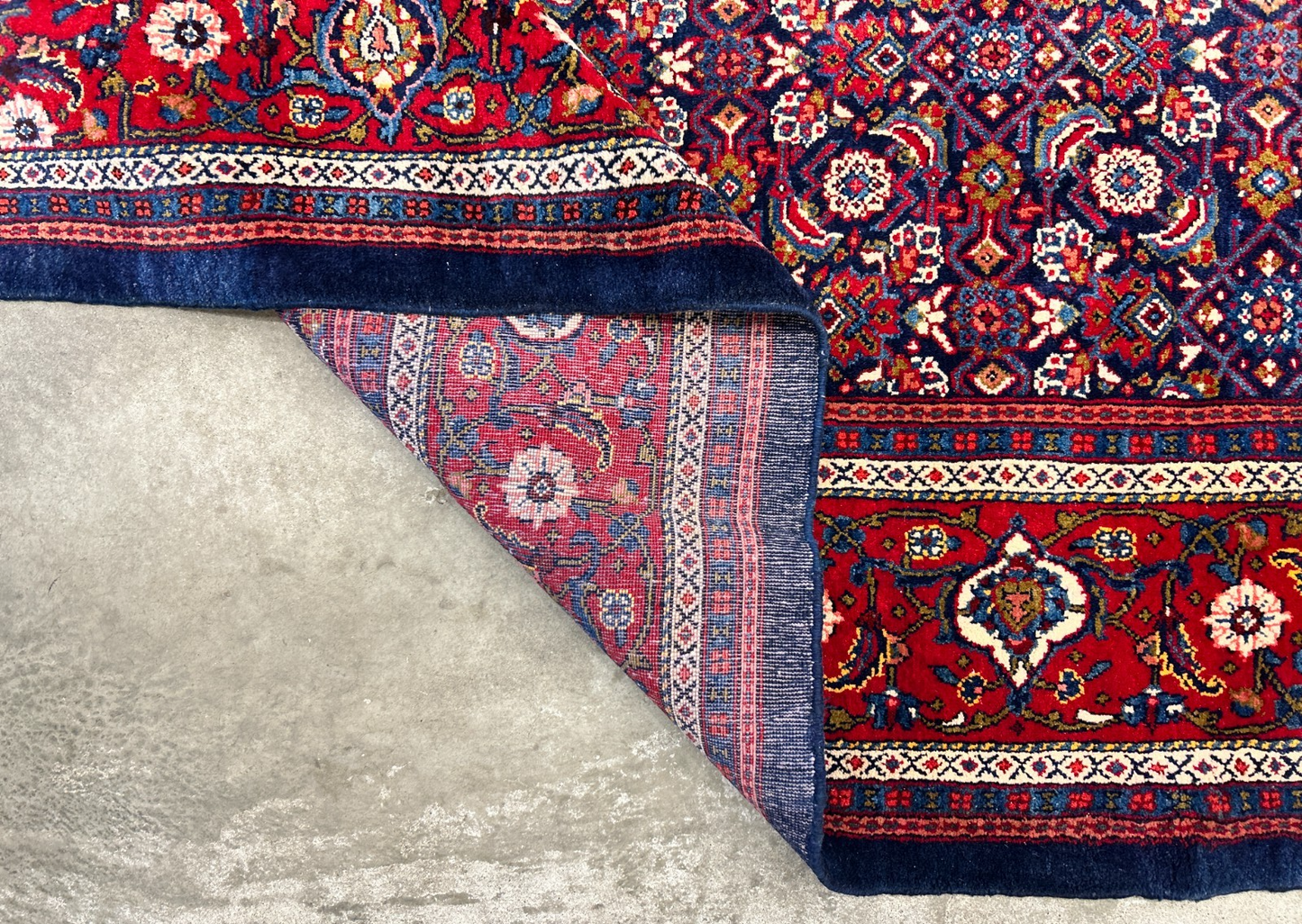 10'5"x14' Hand-Knotted 100% Wool Pile All-over Herati Rug