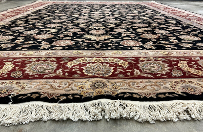 8'6"x11'6" Hand-Knotted Wool & Silk Pile Sinopersian Carpet - Area Rug