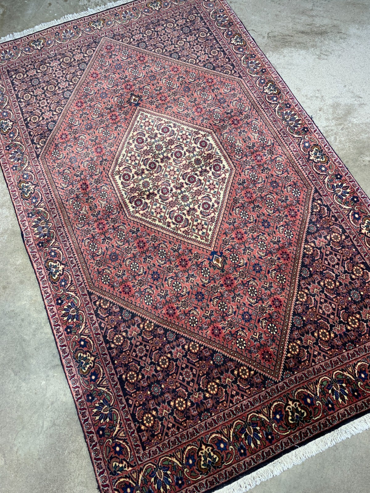 3'8"x6'1" Hand-Knotted 100% Wool Pile Bijare Carpet - Area Rug