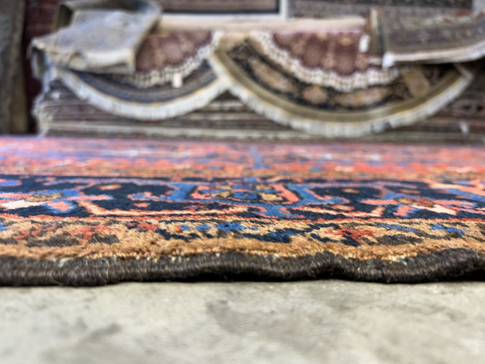 Collector Item- 7’9”x11’5” Antique Hand-Knotted 100% Wool Pile Serapie Area Rug