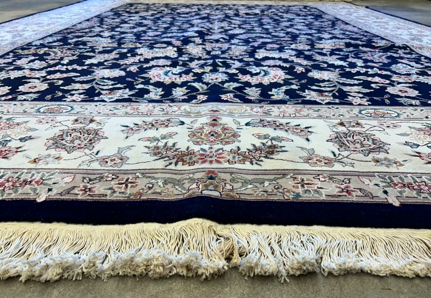 9'x12' Hand-Knotted Wool & Silk Pile Sinopersian Carpet - Area Rug