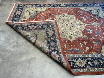 7'3"x10'3" Fine Hand-Knotted 100% Wool Pile IndoHeriz Rug
