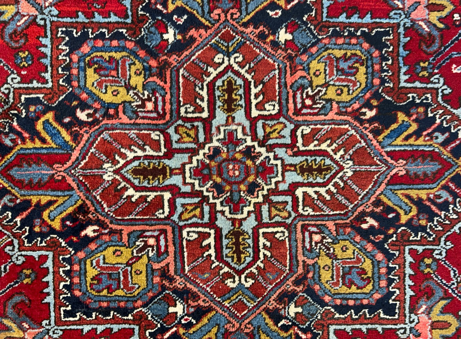 8'2"x10'8" Vintage Hand-Knotted 100% Wool Pile Herize Area Rug - Carpet