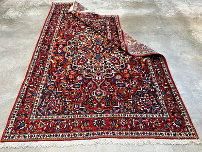 6'11"x9'8" Hand-Knotted 100% Wool Pile Bakhtiarie Carpet - Area Rug