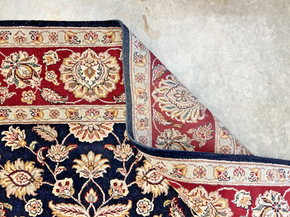 9' x 12' Hand-Knotted 100% Wool Carpet - Indian Agra Area Rug