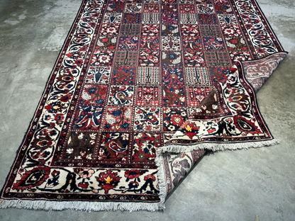 7'2"x10'2" Hand-Knotted 100% Lamb Wool Bakhtiarie Carpet - Area Rug