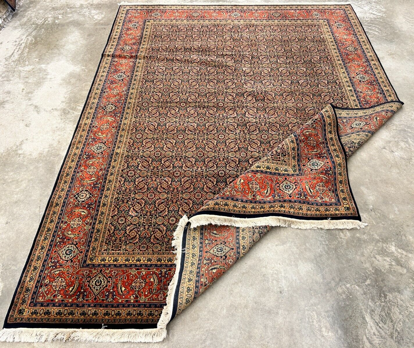 9'x12' Fine Hand-Knotted 100% Wool Pile Herati Design Carpet - Area Rug