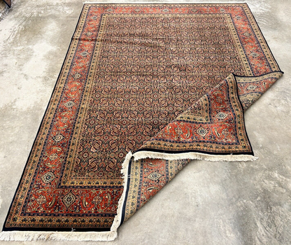 9'x12' Fine Hand-Knotted 100% Wool Pile Herati Design Carpet - Area Rug