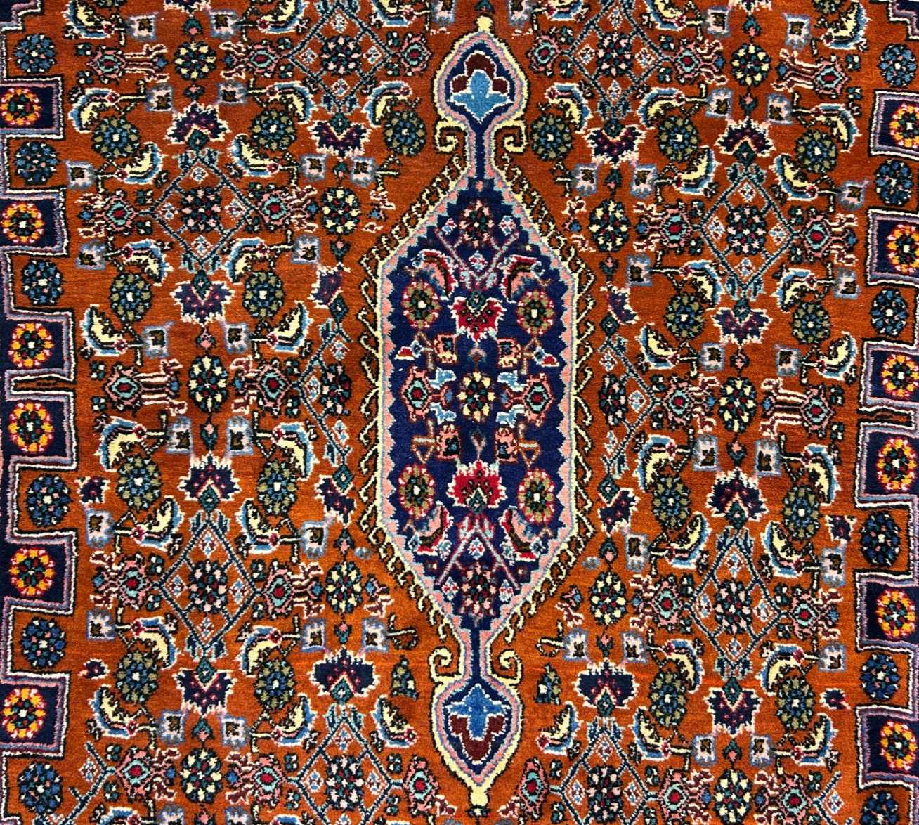 4'8"x7'2" Hand-Knotted 100% Wool Pile Bidjare Area Rug - Carpet