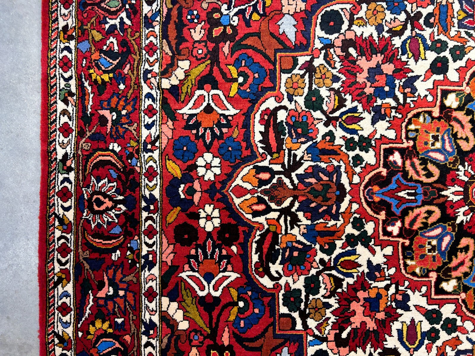 6'11"x9'8" Hand-Knotted 100% Wool Pile Bakhtiarie Carpet - Area Rug