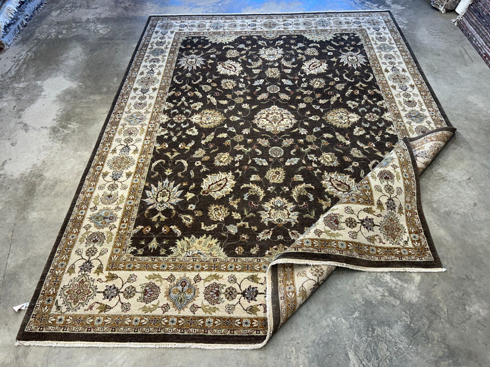 9'x11'10" Hand-Knotted 100% Wool Pile Pishawar Rug