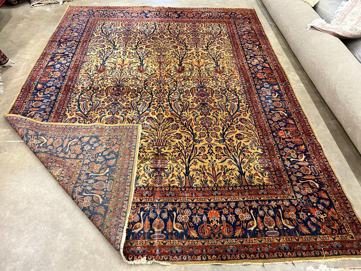 8'8"x11'9" Collector Antique 100% Wool Pile Sarouke Rug