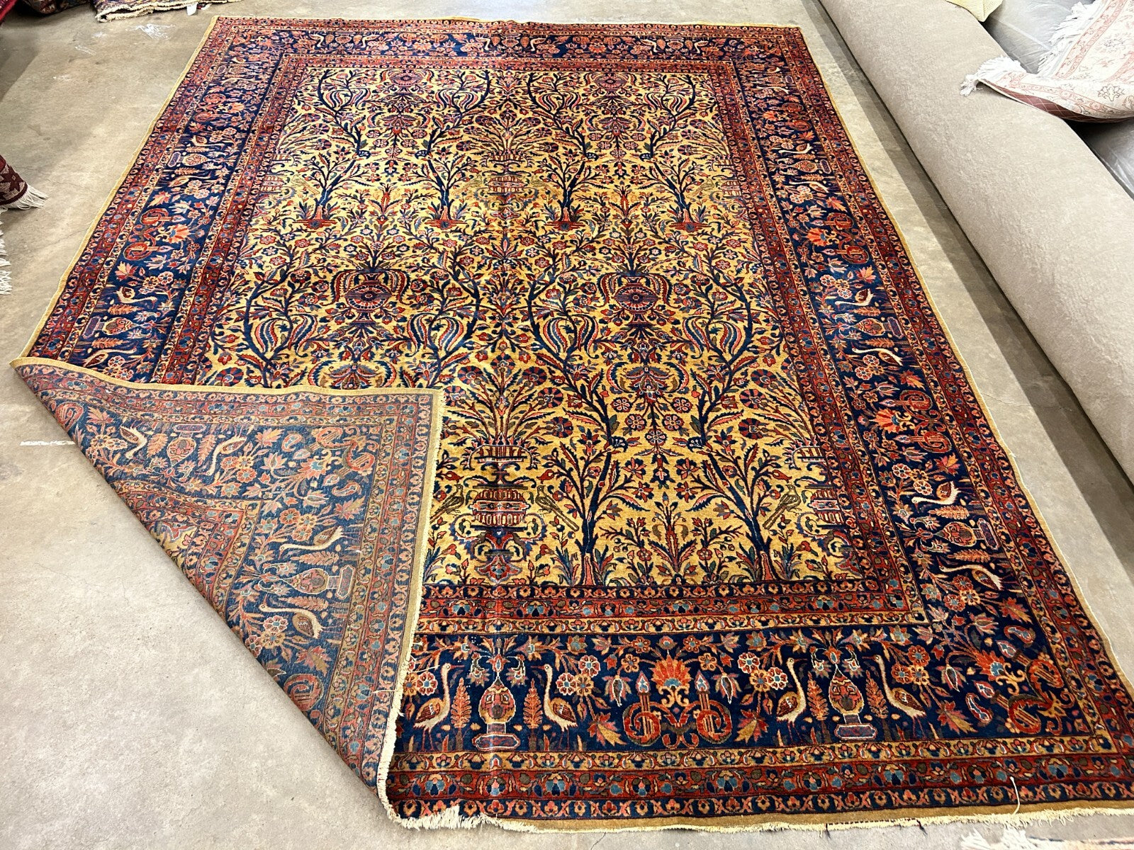 8'8"x11'9" Collector Antique 100% Wool Pile Sarouke Rug
