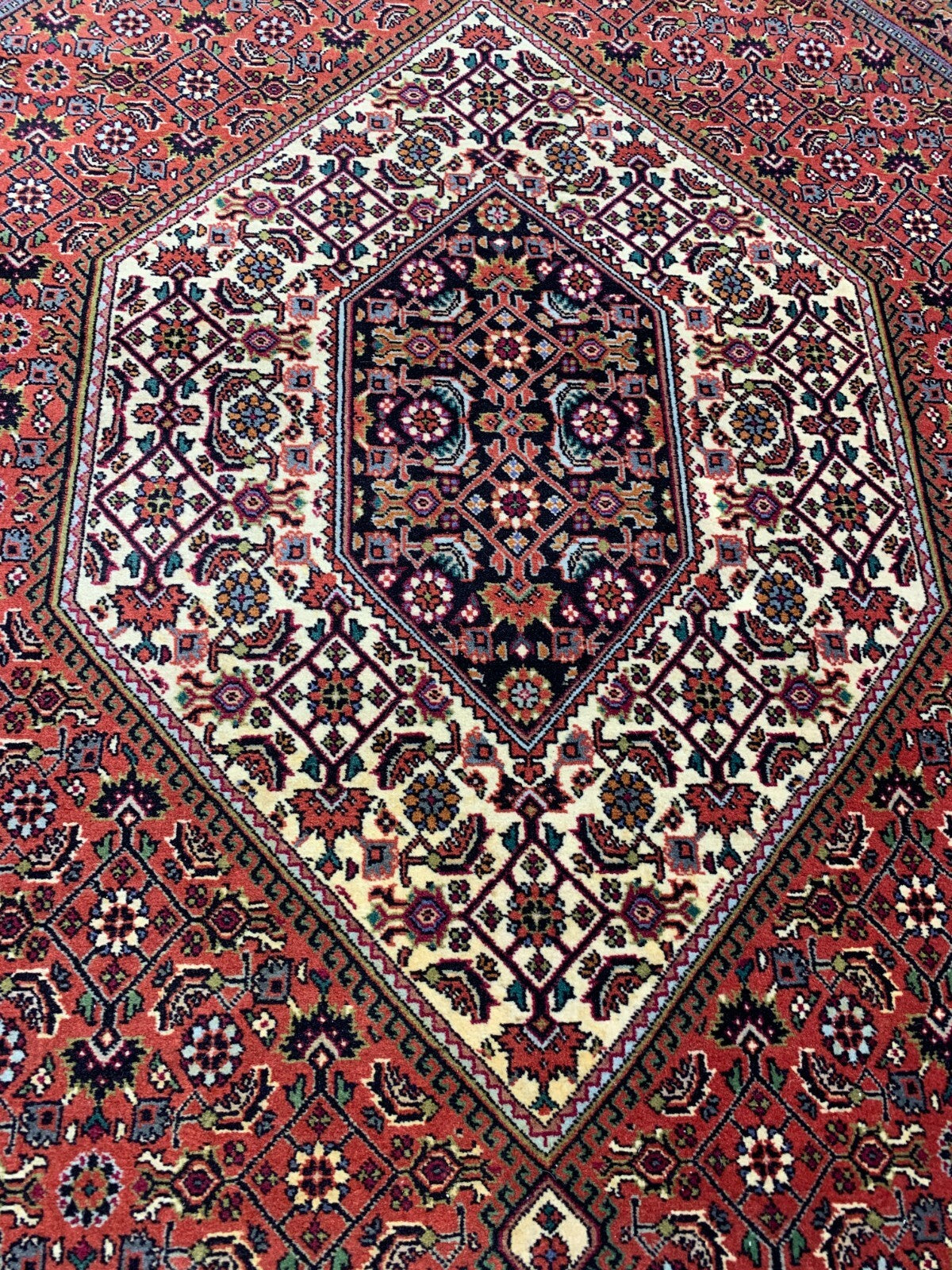 3'8"x5'9" Hand-Knotted 100% Wool Pile Bijare Carpet - Area Rug