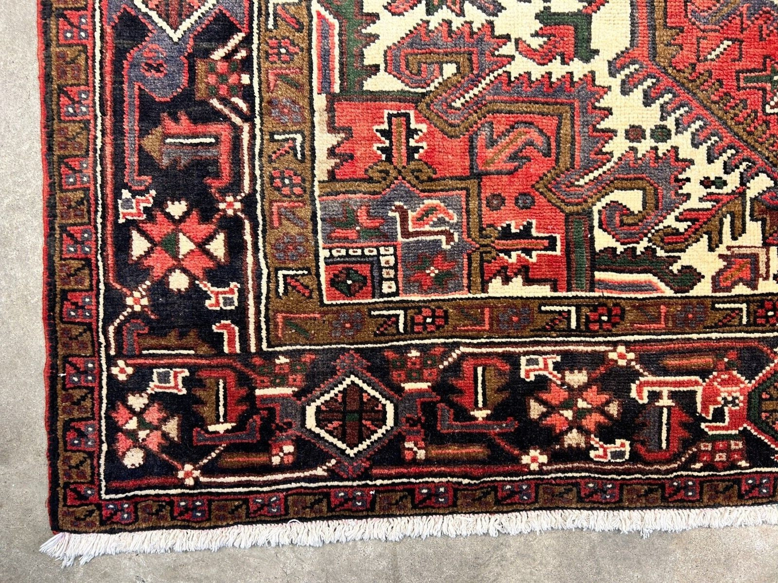 6'7" x 10'4" One-of-a-kind 100% Wool Pile Herize Area Rug - Handamade Carpet