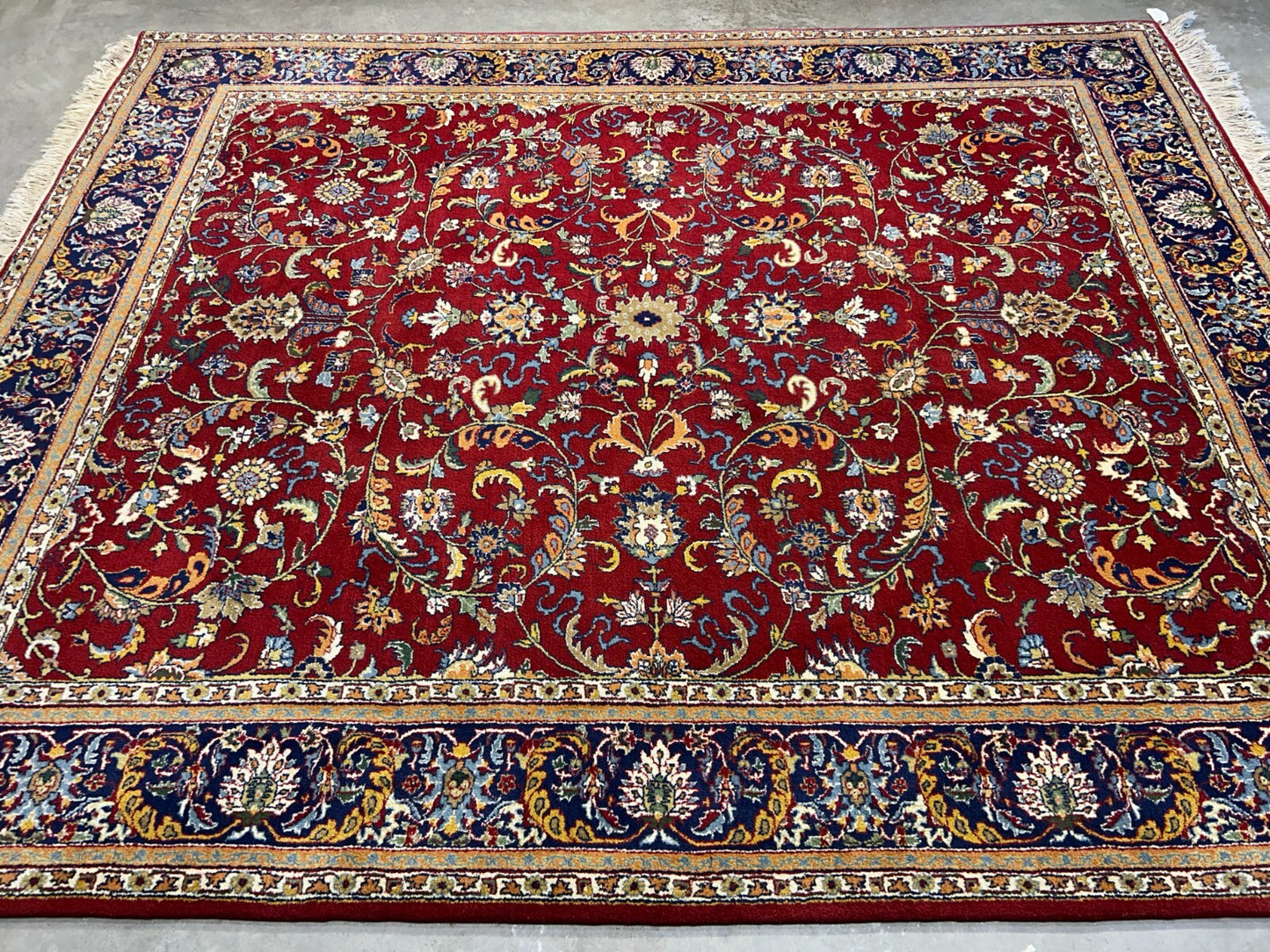 7'11"x9'7" Hand-Knotted 100% Wool Pile Qume Rug