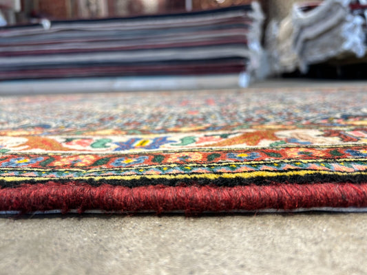 3'5"x5'2" Hand-Knotted 100% Lamb Wool Bakhtiarie Area Rug