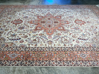6'7"x9'10" Fine Hand-Knotted Wool & Silk Blend Tabrize Herize Carpet - Area Rug
