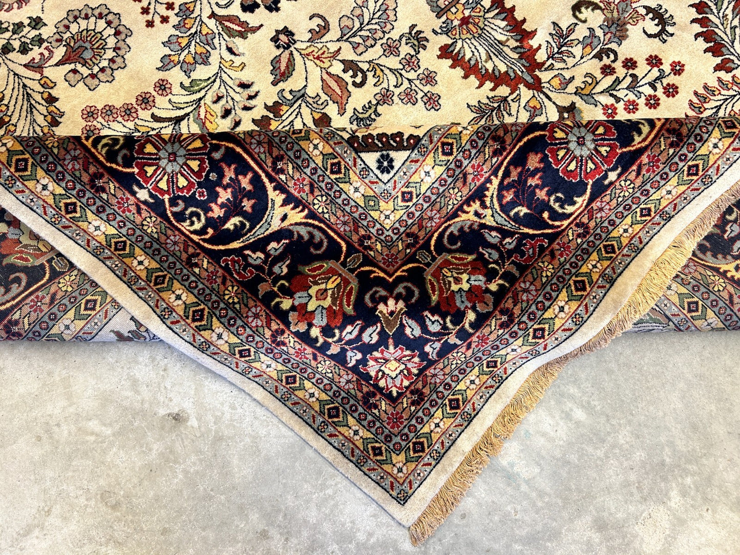 8'8"x11'8" Hand-Knotted 100% Lamb Wool Sarouke Design Carpet - Area Rug