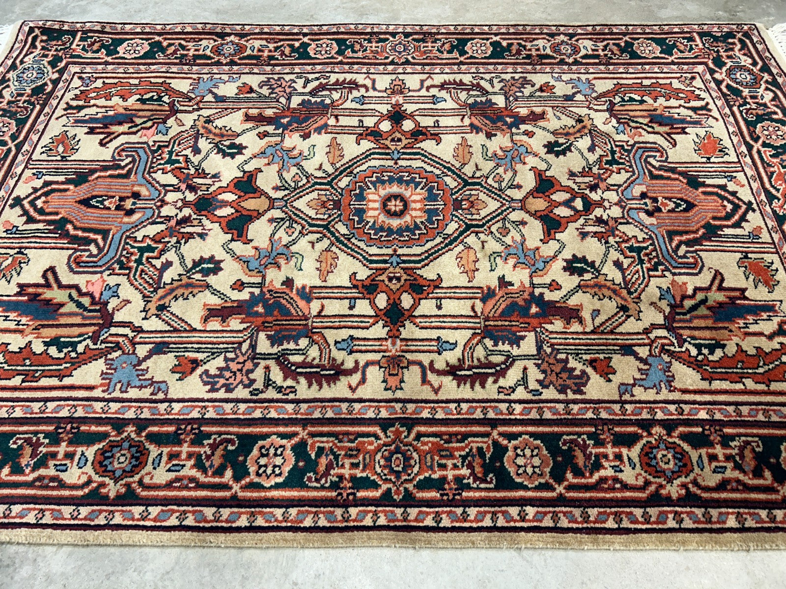 4'x6' Fine Hand-Knotted 100% Wool PileMahal Design Area Rug - Carpet