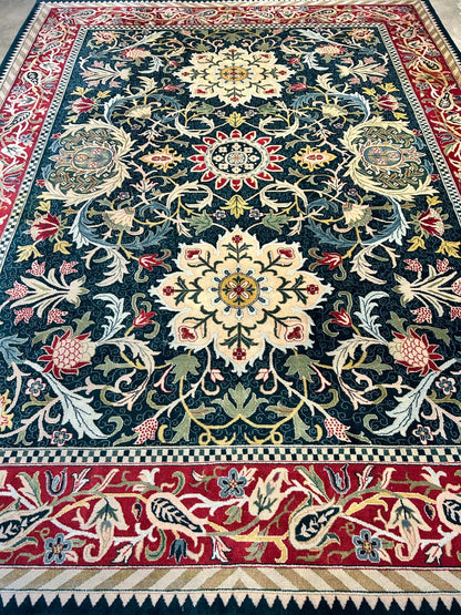 9'x12' Hand-Knotted 100% Wool Pile Oriental Rug