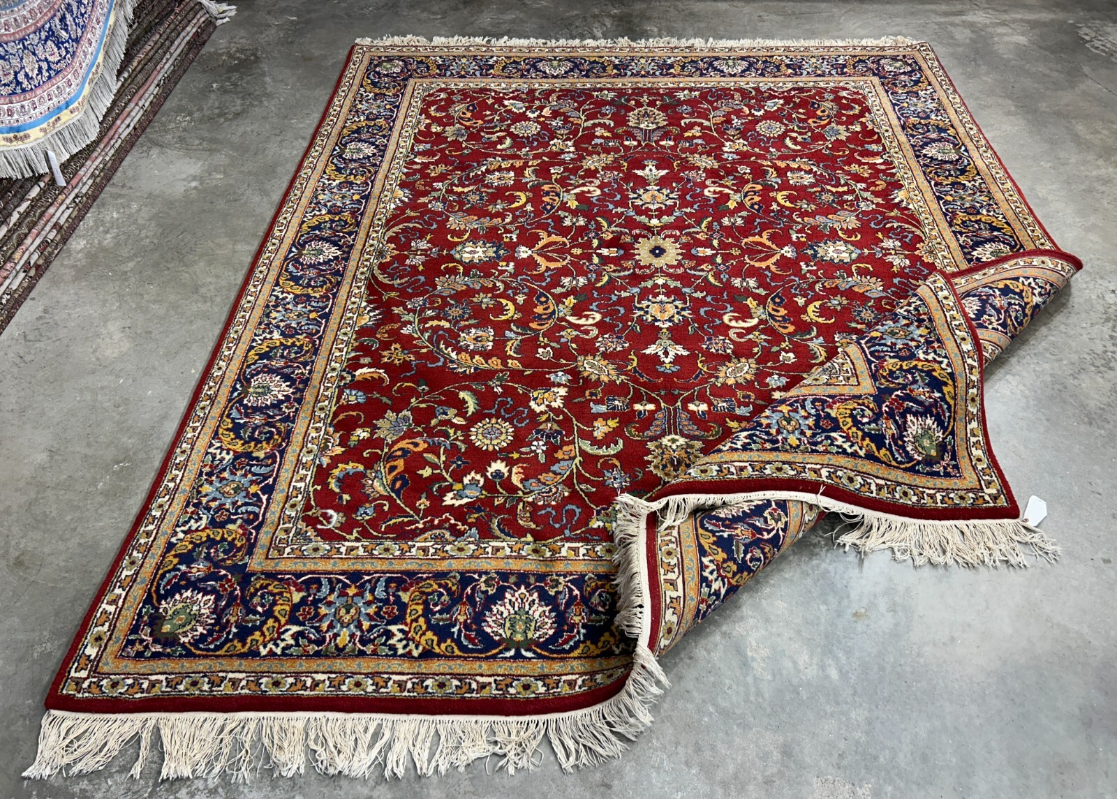 7'11"x9'7" Hand-Knotted 100% Wool Pile Qume Rug