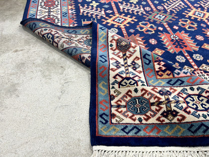 5'10"x8'9" Hand-Knotted 100% Wool Carpet - Kazak Area Rug