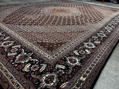 8'4"x11'3" Fine Hand-Knotted Wool & Silk Oriental Rug - Area Carpet