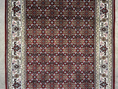 3'2"x5' Hand-Knotted Wool & Silk Tabrize Mahi Rug - Area Carpet