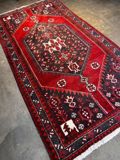 4'2" x 8' Hand-Knotted 100% Lamb Wool Carpet - Hamadane Area Rug