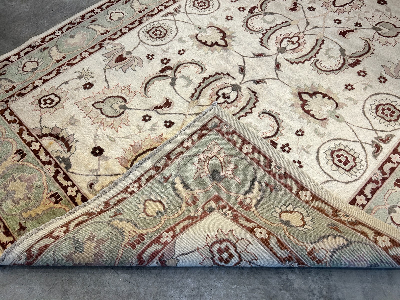 7'1"x9'1" Hand-Knotted 100% Wool Pile Indian Arut Carpet - Area Rug