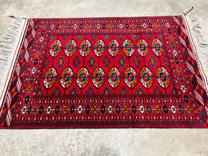 2'8"x3'10" Hand-Knotted 100% Wool Pile Bokhara Rug
