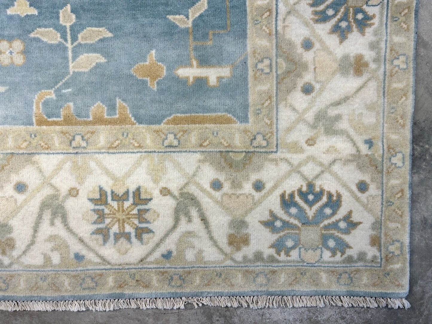 7'10" x 10'0" Hand-Knotted 100% Wool Carpet - Indian Oushak Area Rug