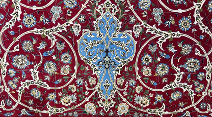 6'10"x10'4"Extra Fine Hand-Knotted Wool & Silk Isfahane Rug - Area Carpet