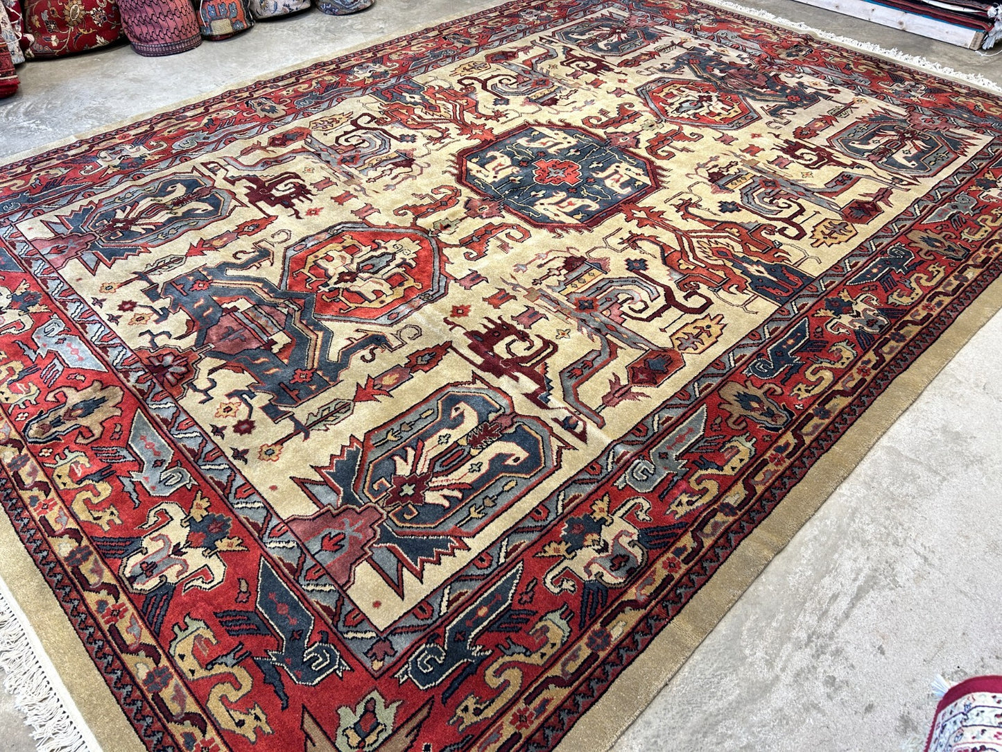 10'2"x13'11" Hand-Knotted 100% Wool Pile IndoHeriz Rug