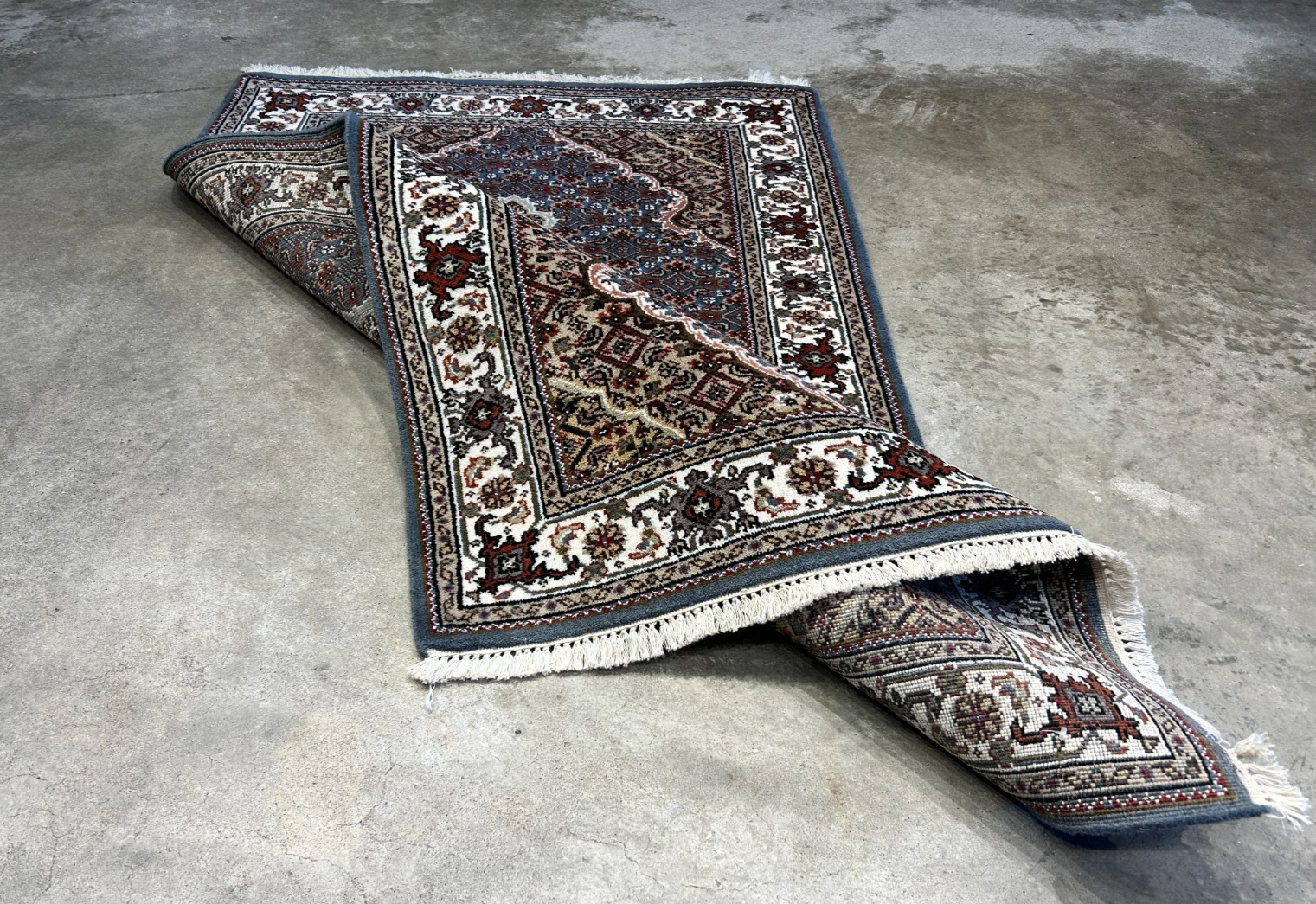 3'1"x4'10" Hand-Knotted Wool & Silk Pile Tabrize Mahi Rug
