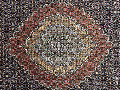 8'3"x11'2" Fine Hand-Knotted Wool & Silk Oriental Rug - Area Carpet