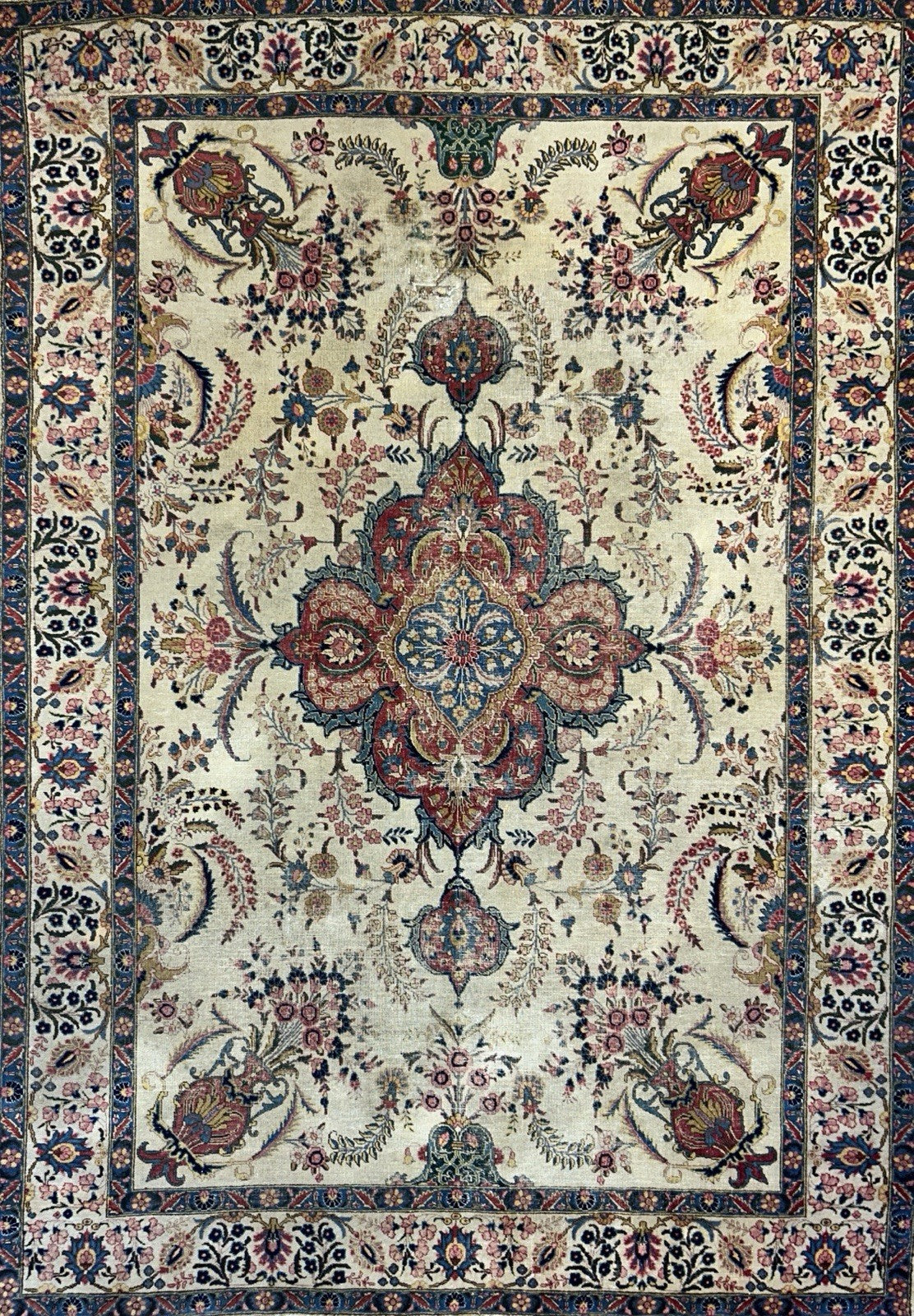 7’8”x10’8” Antique Hand-Knotted 100% Wool Pile Tabrize Area Rug - Carpet