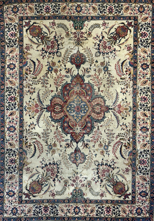 7’8”x10’8” Antique Hand-Knotted 100% Wool Pile Tabrize Area Rug - Carpet