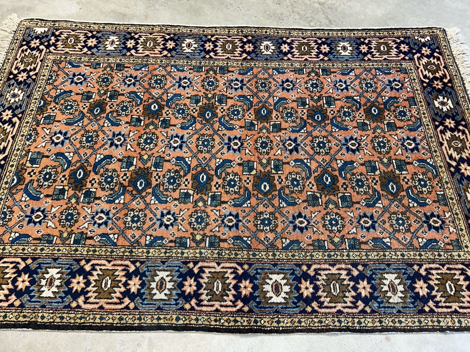 3’4”x5’2” Vintage Hand-Knotted 100% Wool Pile Bidjar Area Rug - Carpet