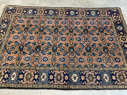 3’4”x5’2” Vintage Hand-Knotted 100% Wool Pile Bidjar Area Rug - Carpet