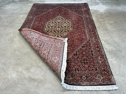 3'8"x5'10" Hand-Knotted 100% Wool Bidjare Carpet - Area Rug