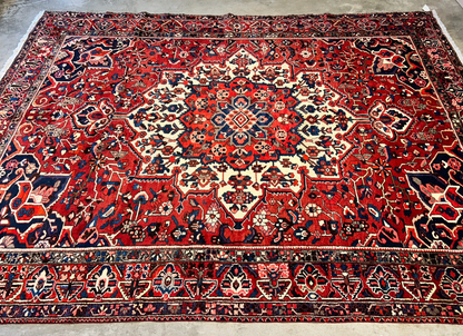 10'2"x13'1" Hand-Knotted 100% Wool Pile Bakhtiarie Rug