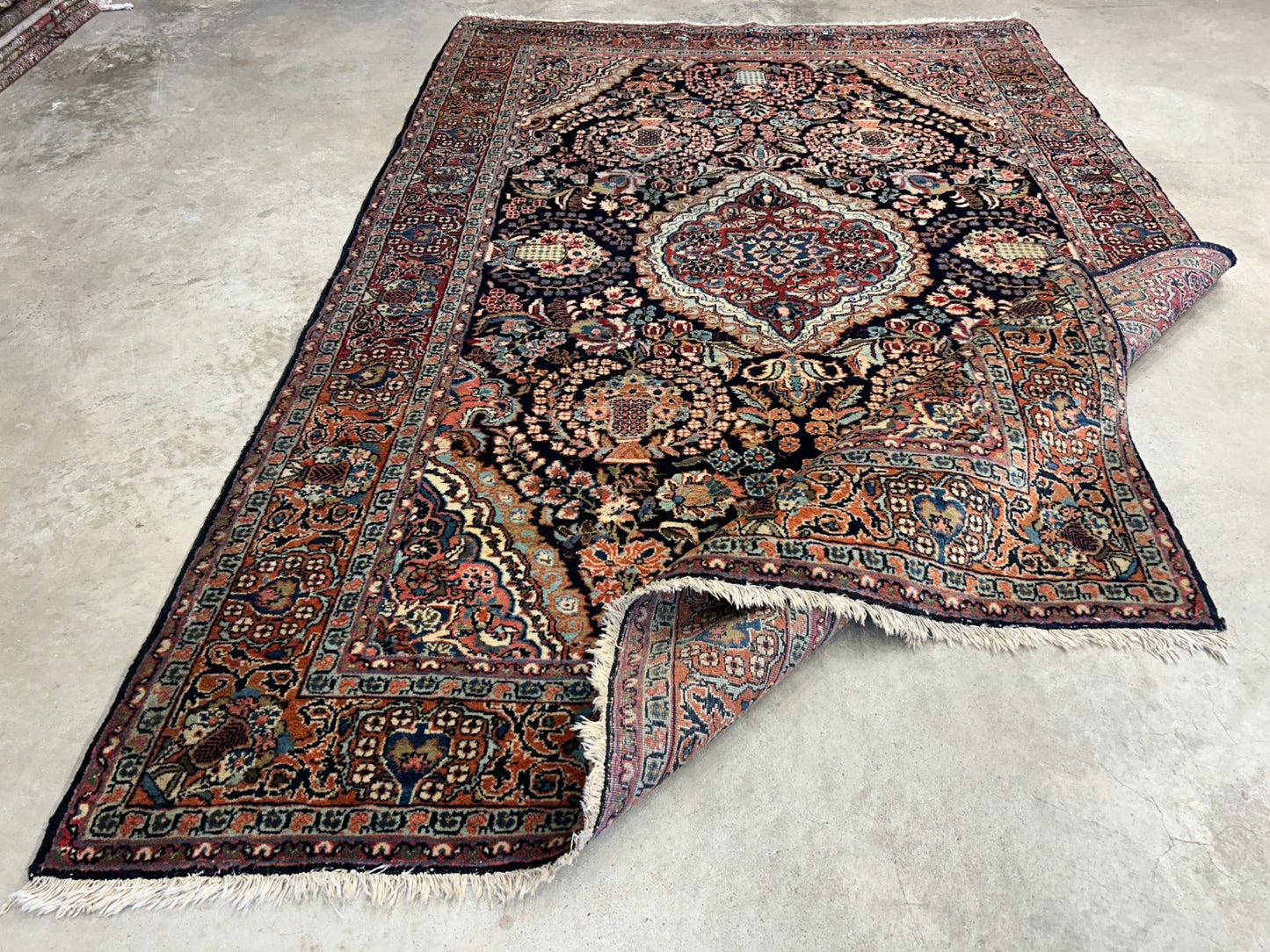 4'8"x7' Antique Hand-Knotted 100% Wool Pile Josane Area Rug - Carpet