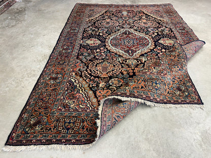 4'8"x7' Antique Hand-Knotted 100% Wool Pile Josane Area Rug - Carpet