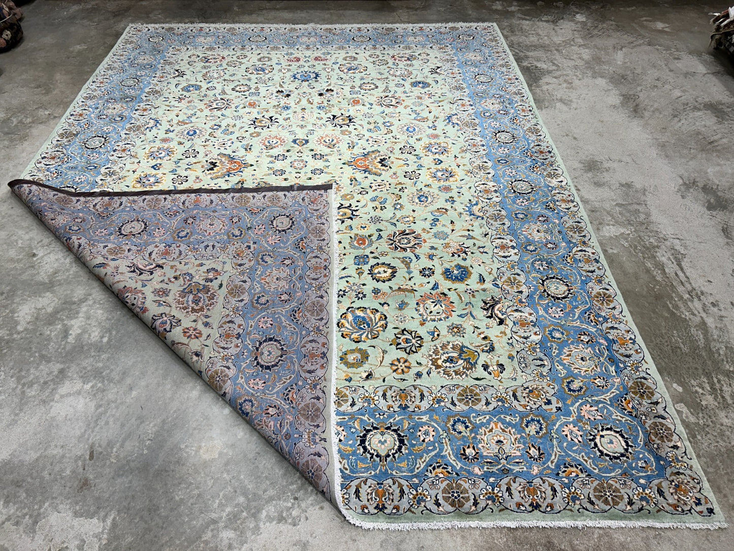 10'6"x14'6" Hand-Knotted 100% Wool Pile Kashane Rug
