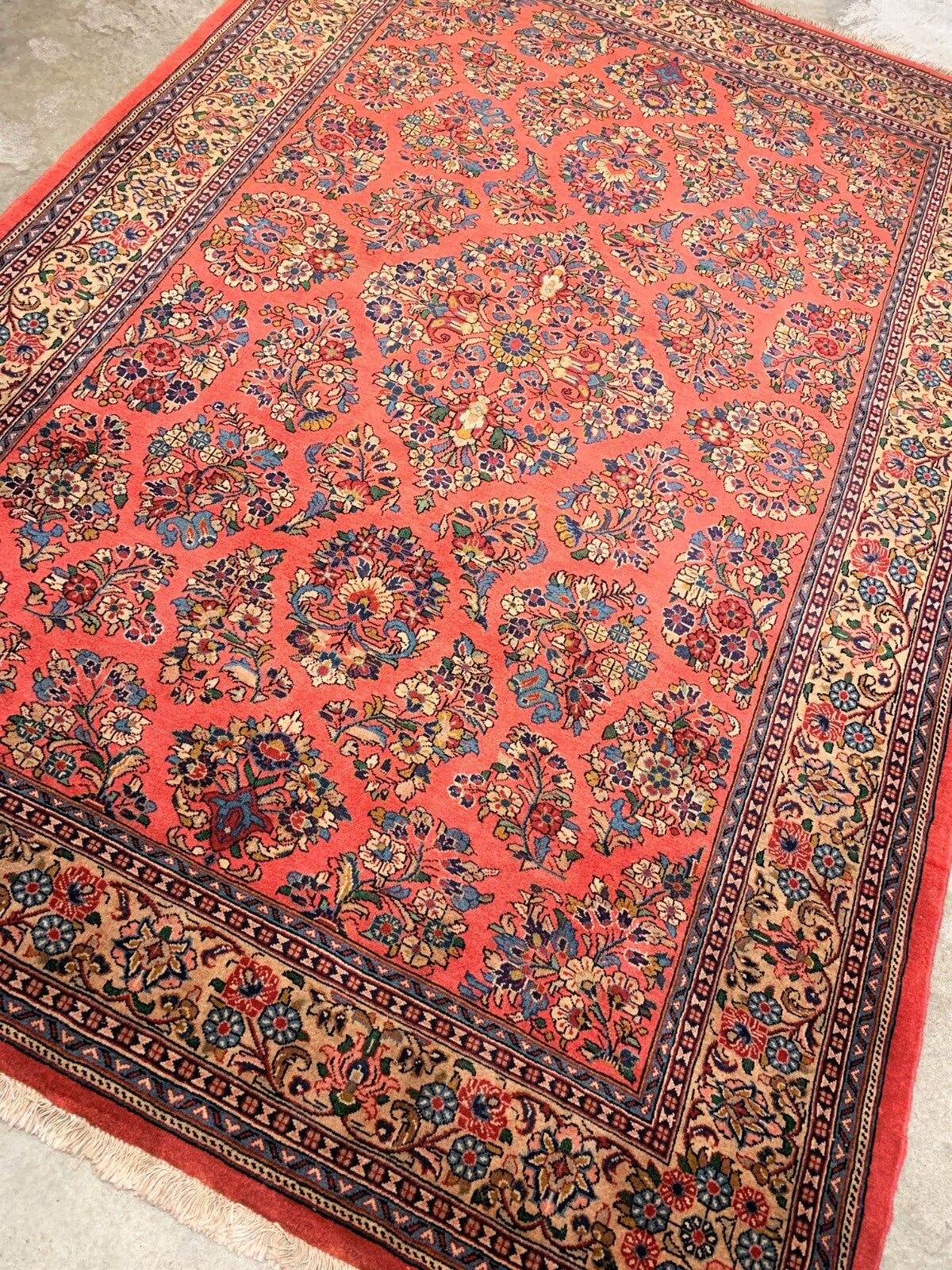 5'9"x8'2" Hand-Knotted 100% Wool Pile Sarouke Carpet - Area Rug