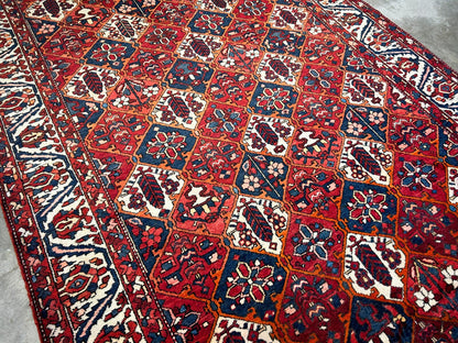 7'0"x9'11" Hand-Knotted 100% Lamb Wool Bakhtiarie Carpet - Area Rug