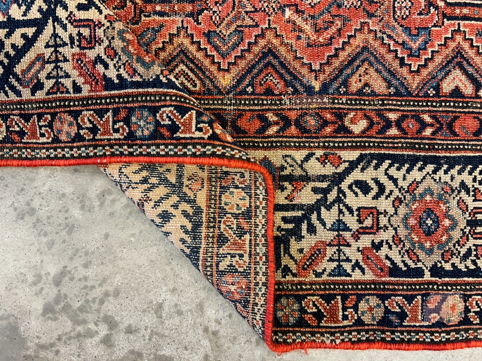 5'1"x6'1" Antique Hand-Knotted 100% Wool Pile Sennehe Area Rug - Carpet