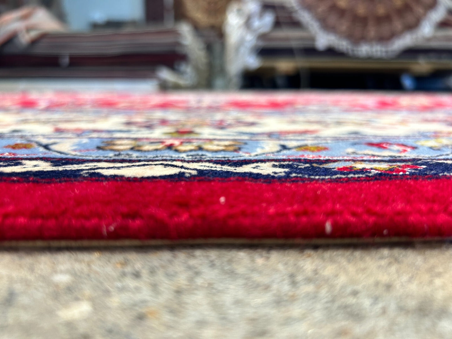 6'7"x9'10" Fine Hand-Knotted Wool & Silk Blend Isfahane Area Rug - Signed